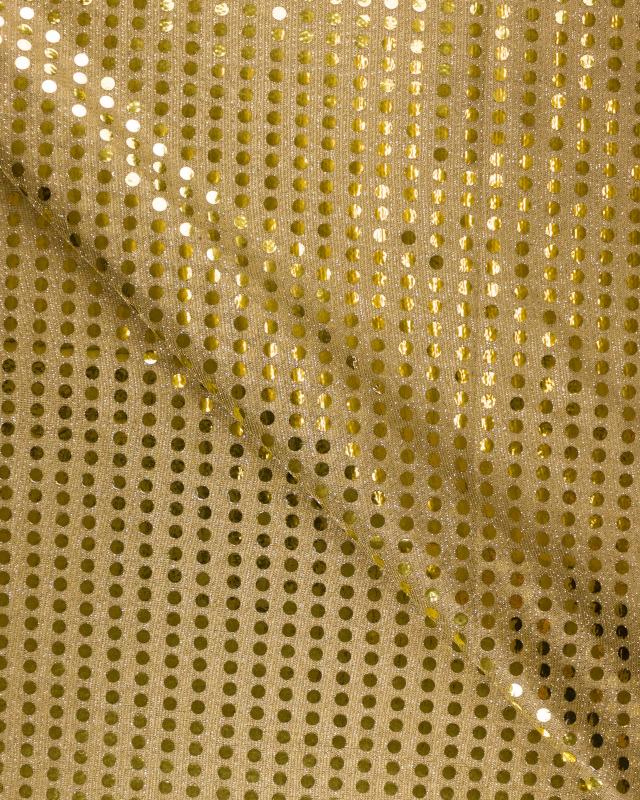Tissu à Paillettes Rondes Or - Tissushop